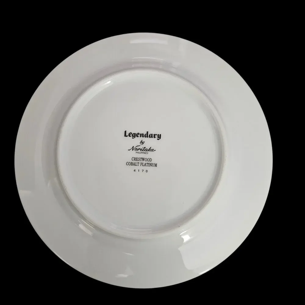 Noritake Crestwood Cobalt Platinum Dessert Plates Set of 2 Legendary China